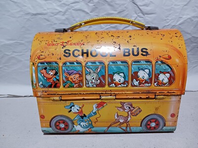 Vintage Walt Disney School Bus Lunch Box w/ Thermos | eBay