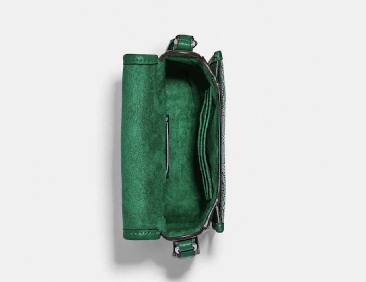 ☂️?Tracolla Coach North South Lonnie in jacquard firmato argento verde C8321