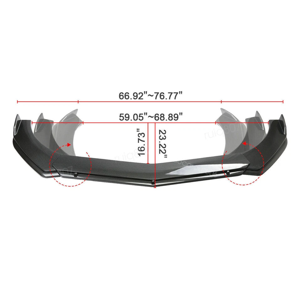 For Infiniti M35 M35h M37 M45 Carbon Style Front Bumper Lip Spoiler Splitter Foto 4 de 4