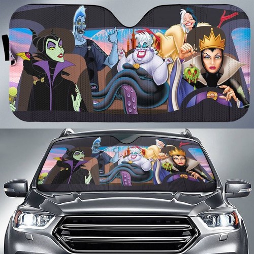 Disney Villain Car Sun Shade, Disney Villain Auto Sunshade, Trip Accessory - Foto 2 di 3