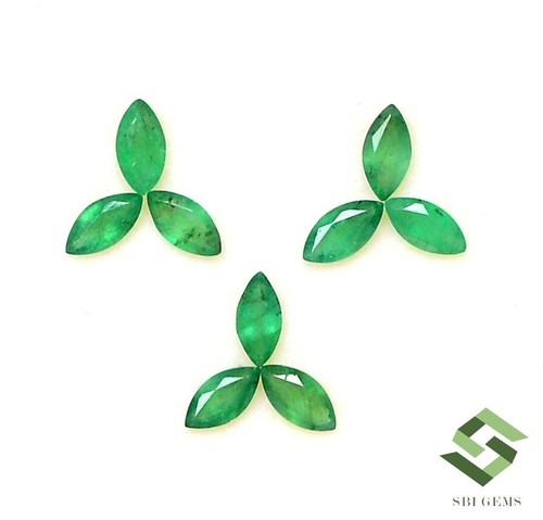 6x3 mm Natural Emerald Marquise Cut Lot 09 Pcs 2.13 CTS Faceted Loose Gemstones - Picture 8 of 8