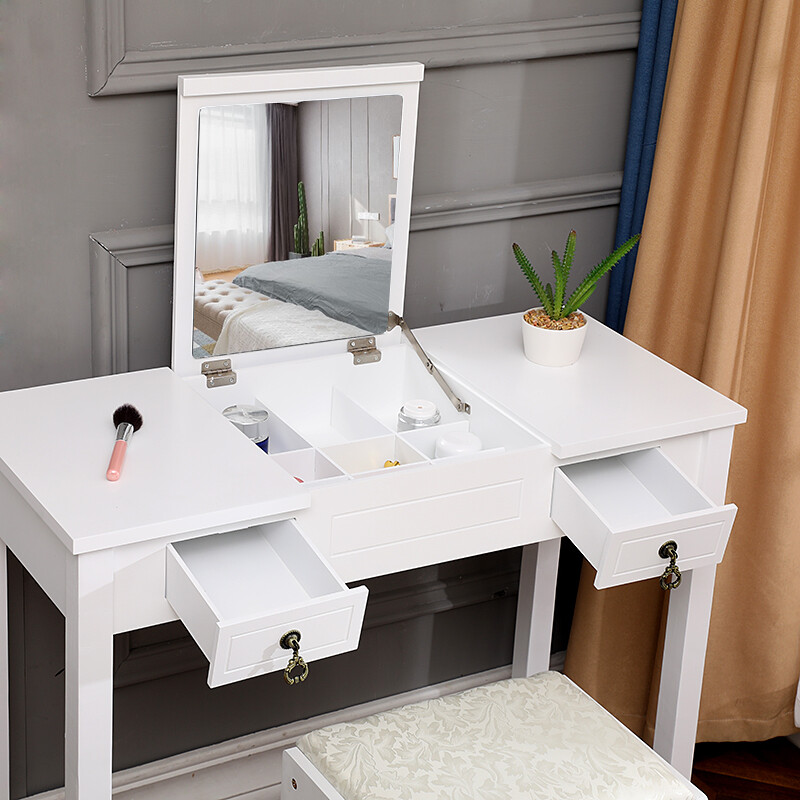 Songmics Vanity Set With Flip Top Mirror Makeup Dressing Table Writing Desk 2 3 For Sale Online Ebay