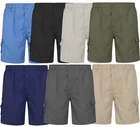 Mens Cargo Shorts Combat Multi Pocket Elasticated Waist Plain Lightweight Shorts