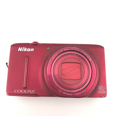 Nikon COOLPIX S9500 digital camera velvet red set 4.5-99mm F3.4