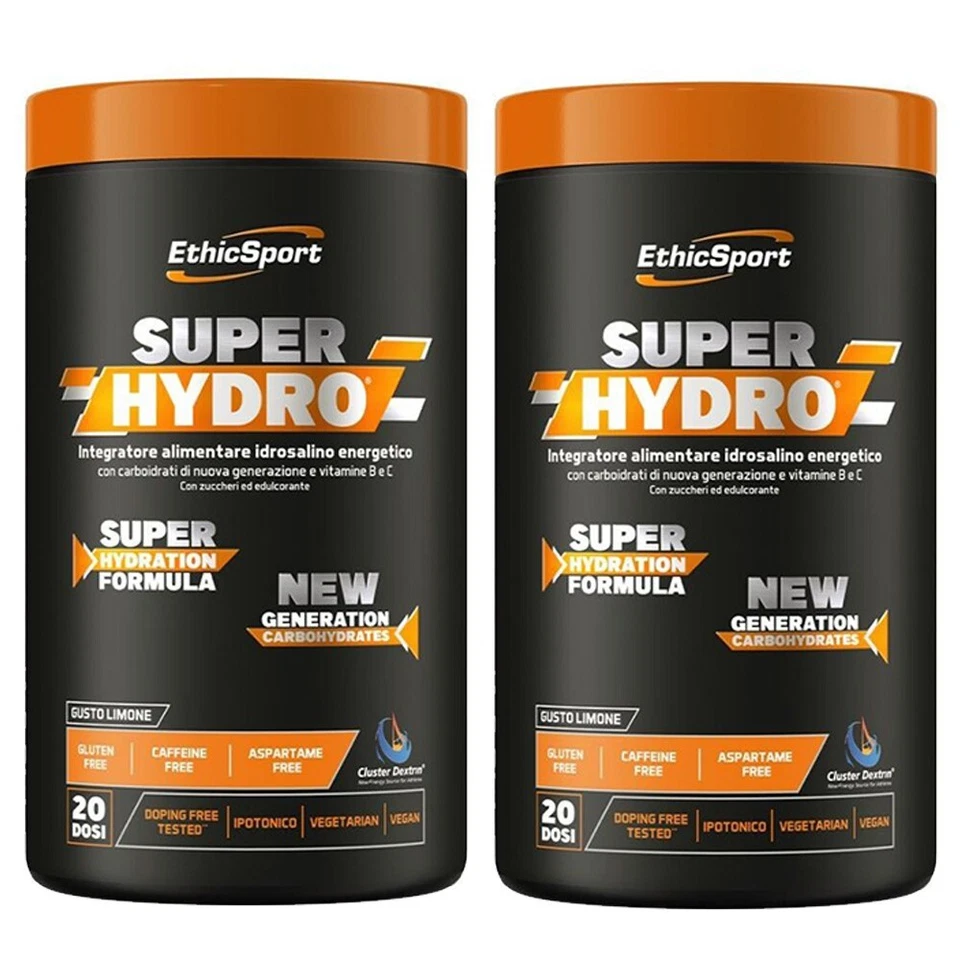 Ethicsport SuperHydro 2 x 500g Integratore Idrosalino Alta Qualità Super Hydro