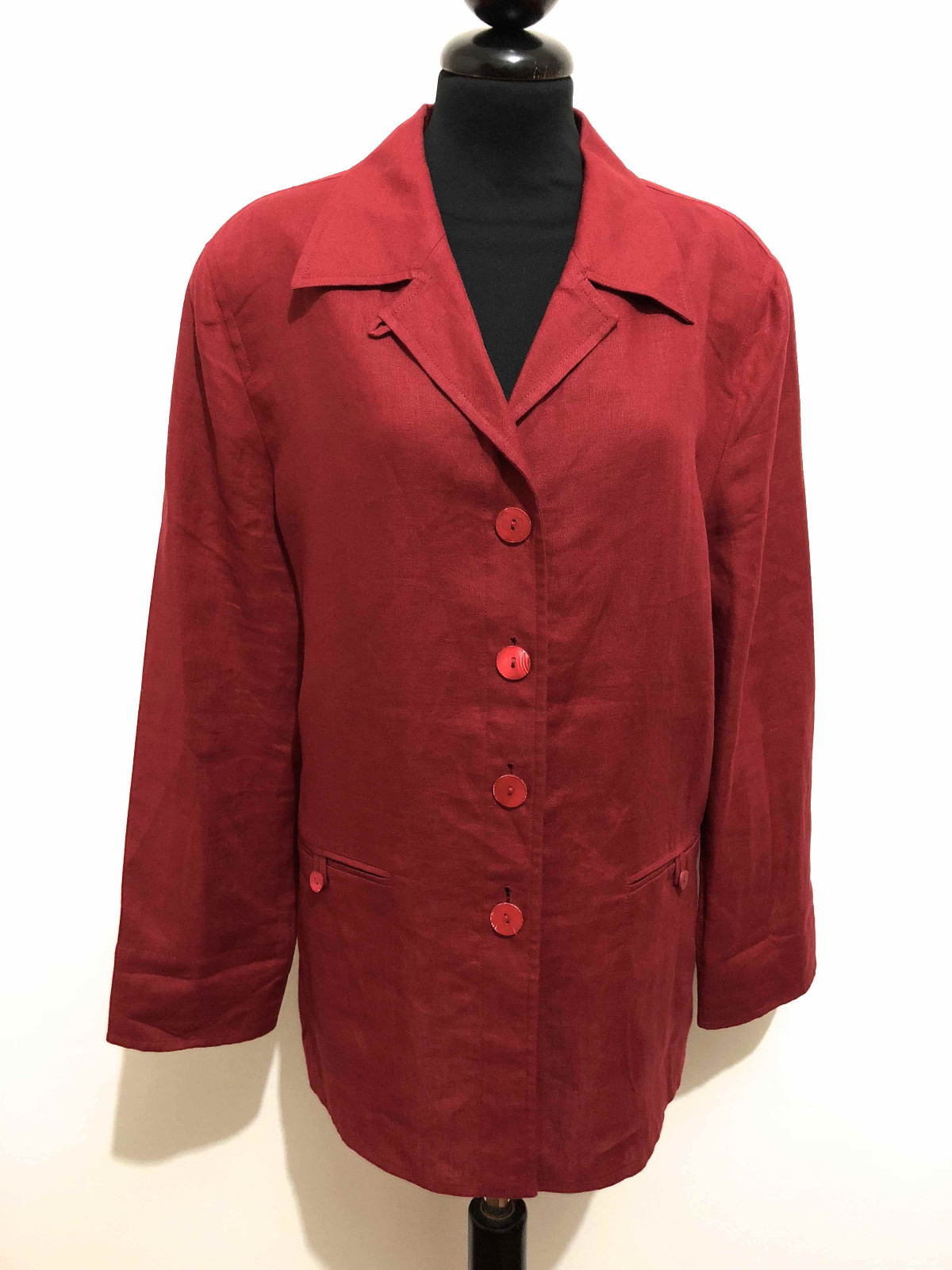 Veste Blazer Femme LUISA SPAGNOLI En Lin - Taille M/44, Couleur Gris Sable, Occasion Très Bon état