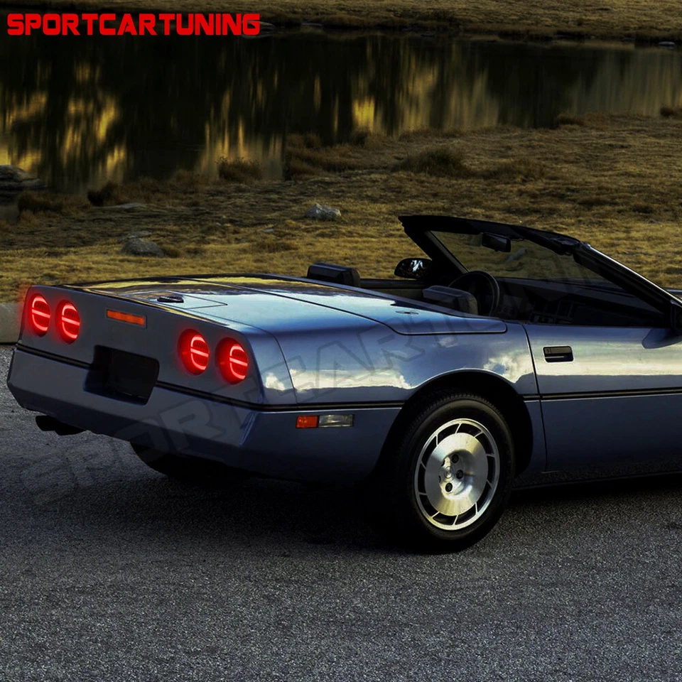 For 1990-1996 Chevrolet Corvette C4 LED Turn Signal Brake Tail Lights Smoke Lens - Imagem 3 de 4
