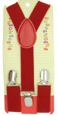 NEW Boys Girls Baby Kids Child Children Clip on Y Back Elastic RED Suspenders