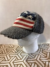 David  Young D Y Sherpa strapback hat trucker USA American Flag Warm Winter