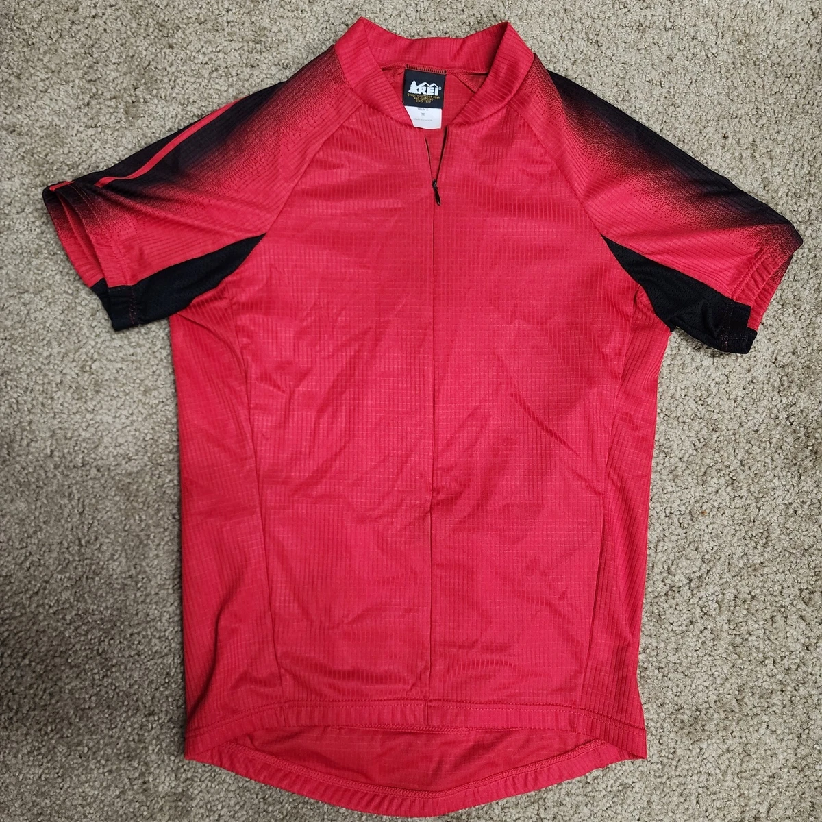 REI Cycling Jersey Mens Medium Red Black Bike Outdoors Pockets eBay