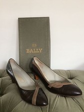 Vintage 80's Authentic Bally Brown  Tan Women's Size 7 Medium Heel Pumps W/Box
