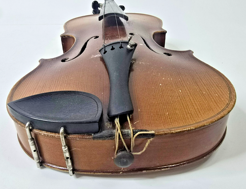 Vintage Antonius Stradivarius Copy 4/4 Violin Czecho Slovakia #104 PARTS REPAIR - Picture 12 of 21