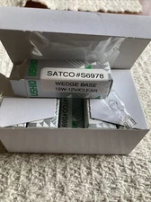 10 Pack 18 Watt Wedge Base 12 Volt  Clear Satco S6978 Lightbulb. NOS