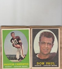 1958 Topps #  91 Don Paul/#128 Preston Carpenter (lot2)