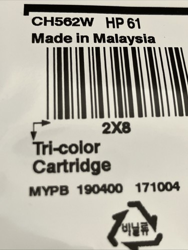 HP #61 Tri-Color Ink Cartridge 61 CH562W NEW NO BOX GENUINE - Picture 2 of 3