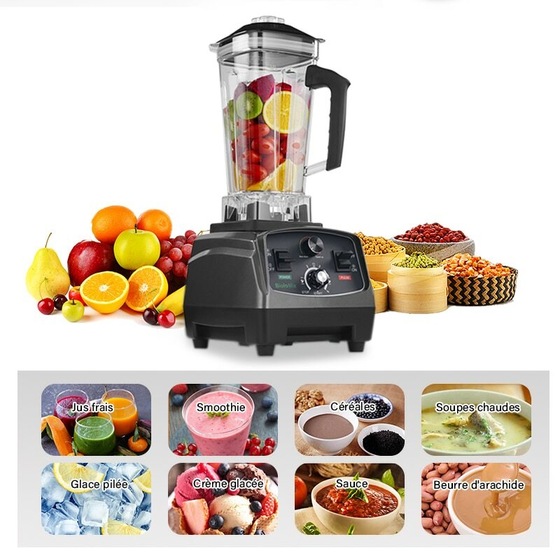 Mélangeur robuste BioloMix 2200W : finissez-en avec les morceaux dans vos smoothies