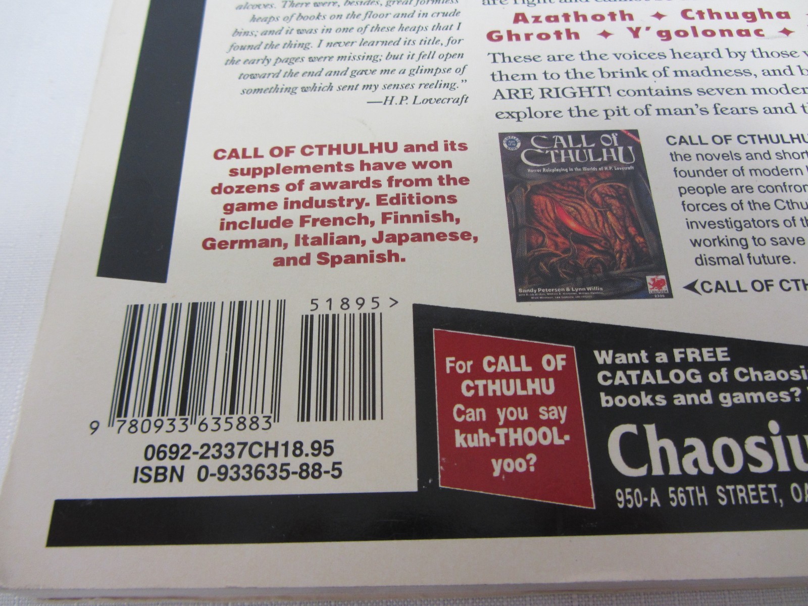 The Stars are Right! ~ Call of Cthulhu 1990's ~ Chaosium ~ 1992