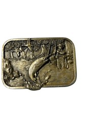 1982 Siskiyou Finshing Belt Buckle Williams Oregon Brass Vintage