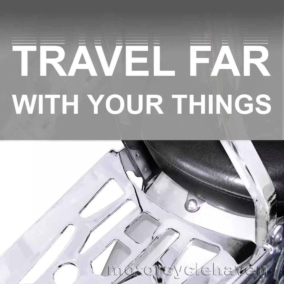 Chrome Sissy Bar Backrest with Luggage Rack for 1998-up Yamaha V Star 650 Custom - Image 4 of 4