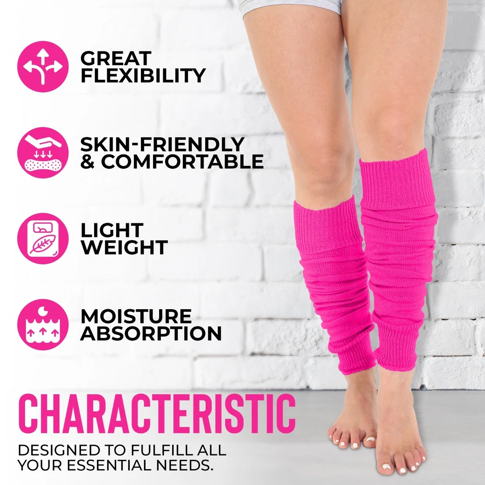 Calentadores de piernas para mujer colores lisos años 80 elegantes baile fiesta tobillo calcetines sin pies Foto 3 de 3