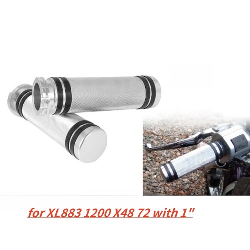 Chrome CNC Motorcycle 1" 25MM Hand Grip For Harley XL883 1200 X48 72 Universal - Picture 5 of 9