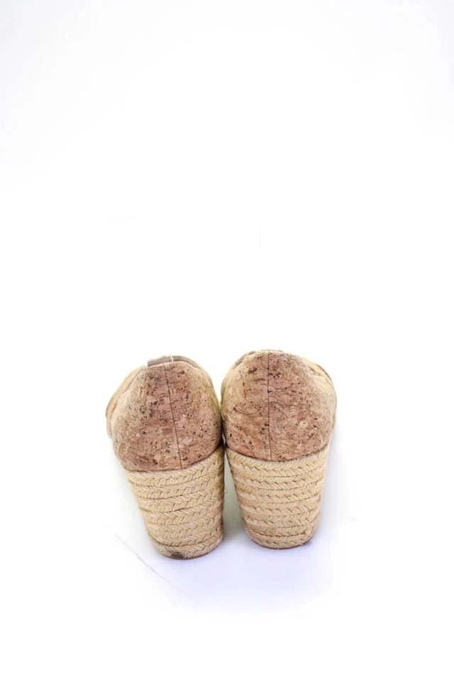 Sandalias de cuña alpargata de corcho cruzado Jack Rogers para mujer color tostado talla 6,5 Foto 3 de 4