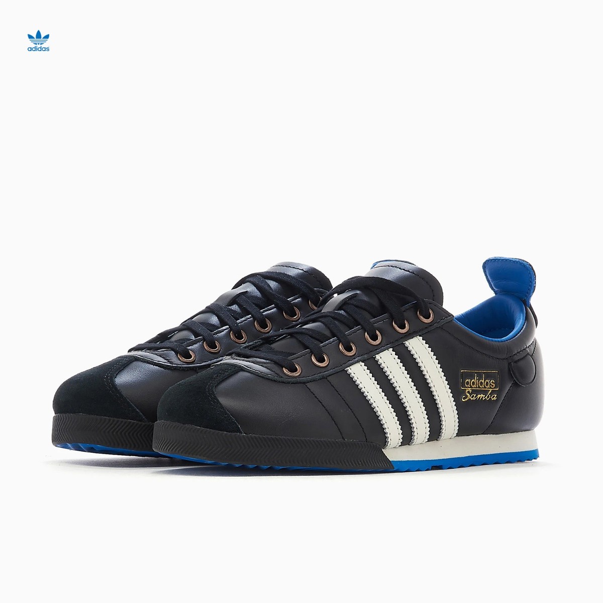 Adidas Samba 62 Black White Blue Bird Leather IH8603 Men's Size