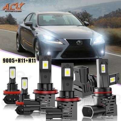 6000K combo LED Headlight Kit High+Low+Fog Bulb For Subaru Forester 2014-2018