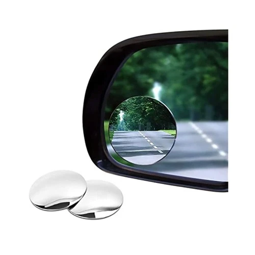 Blind Spot Mirror - 2 Inch Round Convex, HD Glass, 2-Pack, Rust Resistant Frame