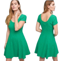 Anthropologie Maeve Nova Fit & Flare Dress Size M Green Textured Knit Lined