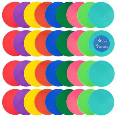 Spot Markers 36 Pcs 9 Inch Non Slip Rubber Floor Markers Flat Field Cones Pol...