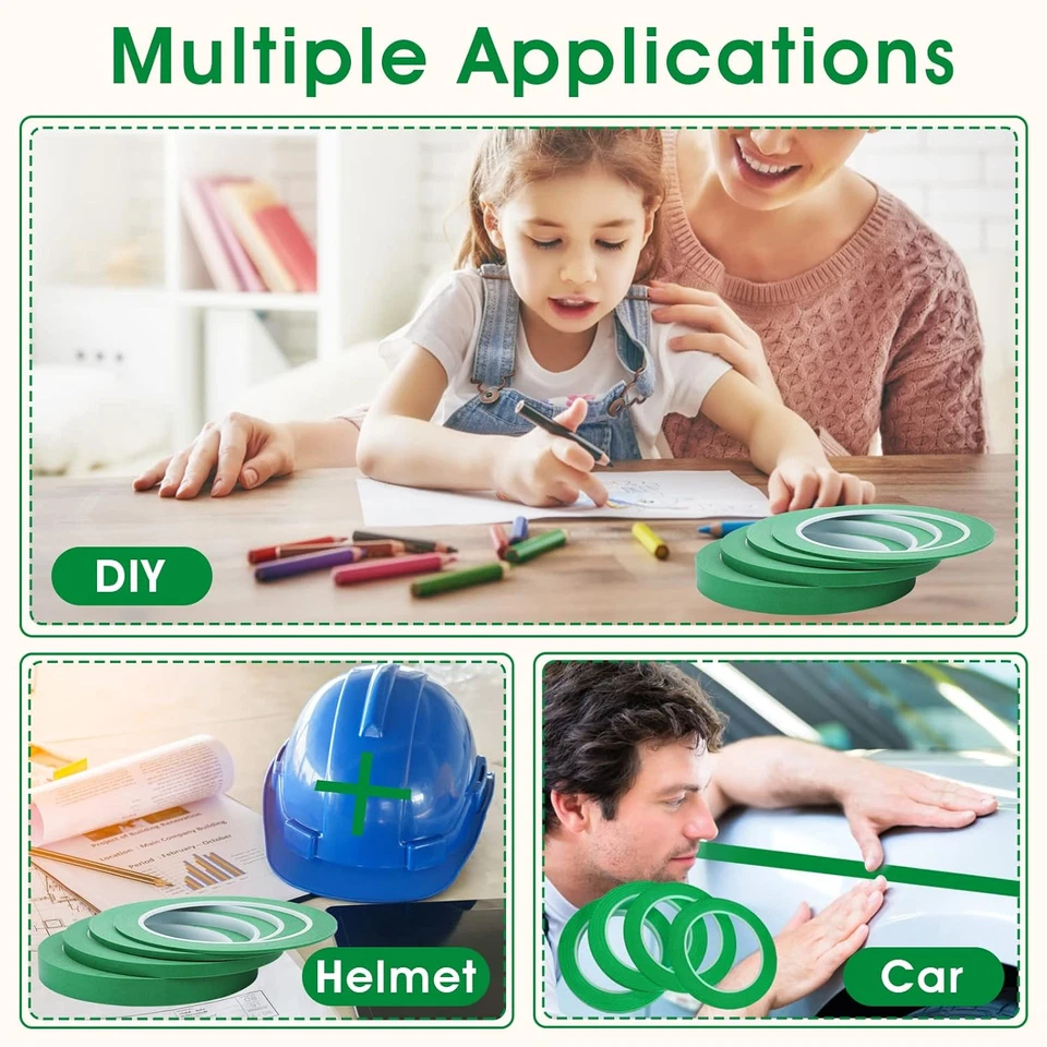 4 Rolls Fine Line Masking Tape, Fineline Automotive Paint Tape 1/16, 1/8, 1/4 an - Image 4 of 4