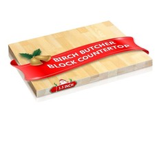 Butcher Block Countertop,Birch Cutting Broad-1.5ft Unfinished 18"x2... Fast Ship