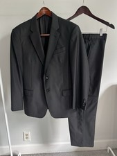 Armani Collezioni Men s Black 100 Virgin Wool 2 Piece Suit EU 52 US 42