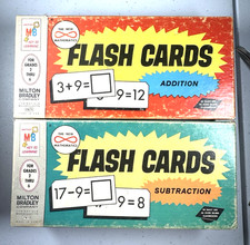 VTG 1964 Milton Bradley Addition  Subtraction Flash Cards Gr/2-6 Full Set USA