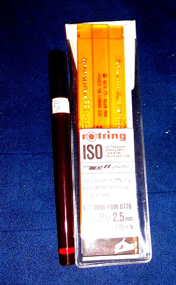rOtring Tuschestifteset isograph 0.5mm, 0,35mm, 0,25mm + Schablonen & Tinte  - Bild 2 von 4