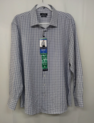 Nautica Men's Performance Slim Fit Dress Shirt in BLUE XL 17-17.5 32/33 NWT  | eBay