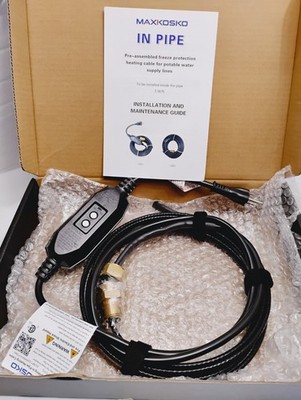 MAXKOSKO in Line Heating Cable 10Feet Prevents Water Supply from Freezing 120V