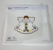 Painted Pony Hand Painted Needlepoint Canvas Angel w/ Charms Tennis Love 996AB