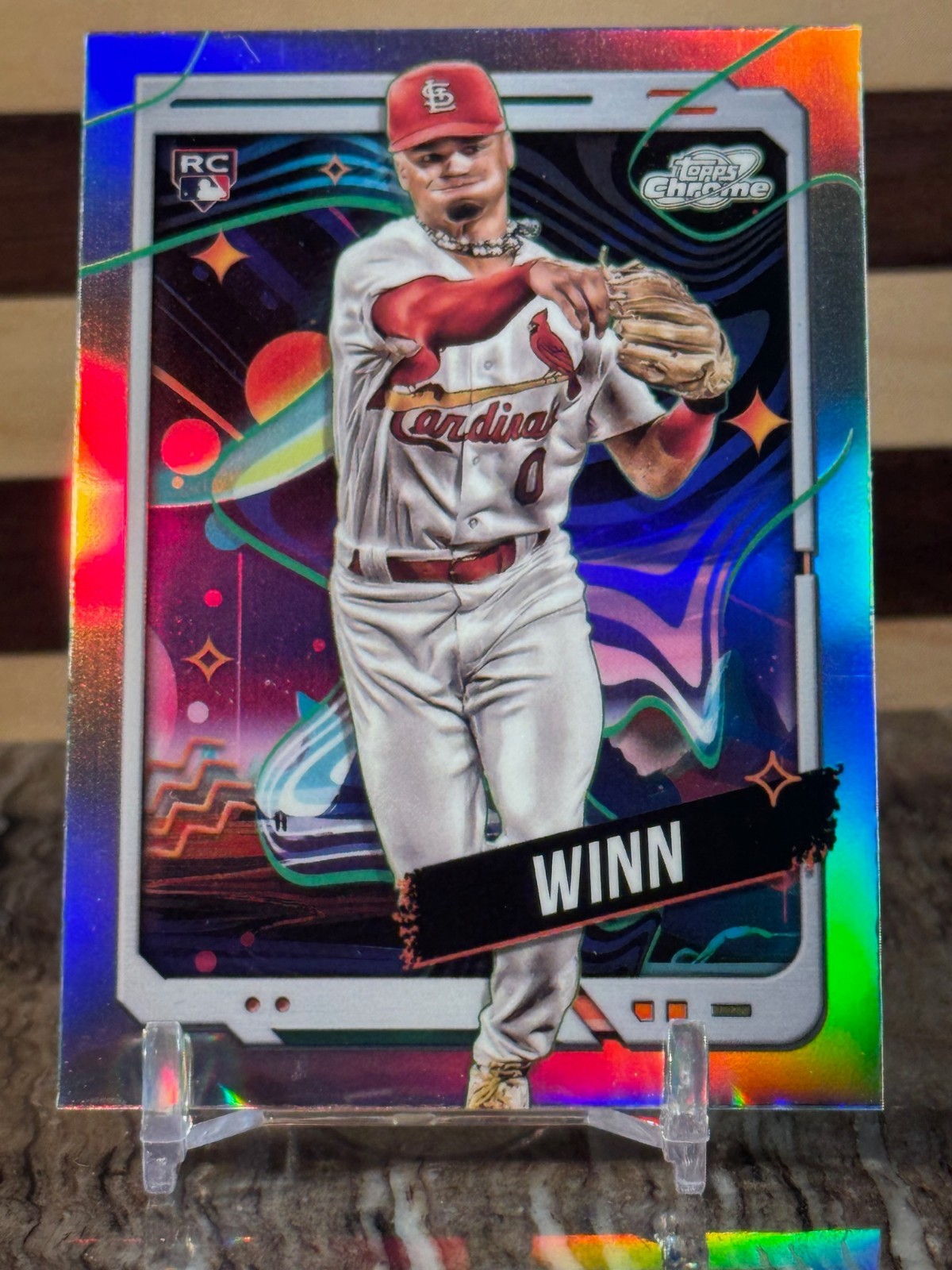2024 Topps Chrome Cosmic Masyn Winn Rookie Refractor Card #90 RARE SP RC MINT