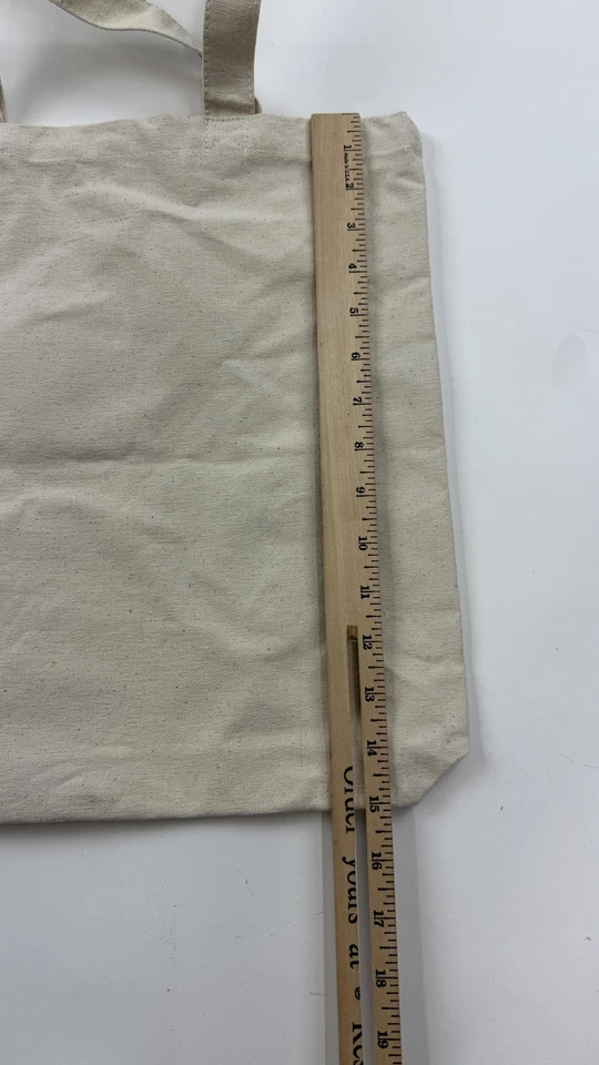 Bolso de Mano Carrera Lona Beige Bolso de Hombro Reutilizable Eco Compras Gafas Logo Foto 4 de 4