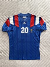 MAILLOT FRANCE PORTÉ PRÉPARÉ ANGLOMA EURO 1992 ADIDAS MATCH WORN SHIRT FFF