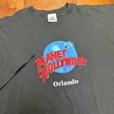 Vintage Planet Hollywood Orlando T-Shirt Black XL Made in USA 1991 Graphic Tee