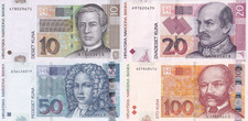 Croatia 10 20 50 100 Kuna 2001-2002 P 38a 39a 40 41a UNC Set 4 pcs NR No Reserve