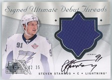 Steven Stamkos 2008-09 Upper Deck Ultimate Debut Rookie Patch Auto Card 02/35