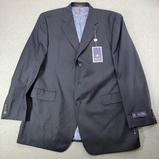 Sean John Suit Mens 46L Navy Pinstripe 2B SALV251Y0023 Blazer Jacket Coat