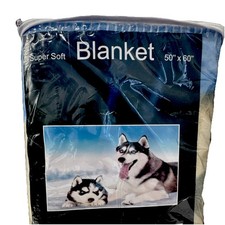 Super Soft Blanket 50 x 60 in Husky Dog Animal Print Multicolor Bedroom