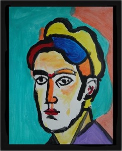ABSTRACT /EXPRESSIONISM  11x14 Sailor Man Modern Street ART Colorful  Painting