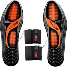 Electric Heated Insoles Polyester Rechargeable Size 4.5-14 Foot Warmers