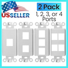 Keystone Wall Plate Insert Decorative Face Plate Port Jack Insert White 2 PACK